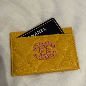 CC Yellow Quilted Card Holder